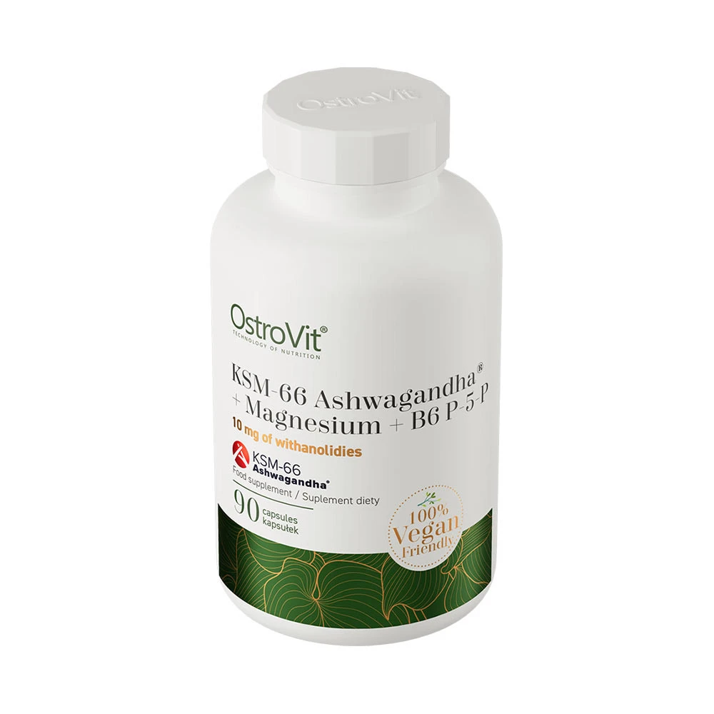 OstroVit - OstroVit KSM-66 Ashwagandha® + Horčík + B6 P-5-P (90 rastlinných kapsúl) – Obrázok 3