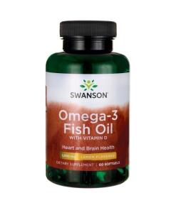 Omega-3 rybí olej s vitamínom D - 60 mäkkých kapsúl