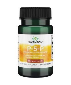 P-5-P (Pyridoxal-5-fosfát) Koenzymovaný vitamín B6, 20 mg - 60 kapsúl