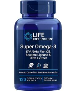 Super Omega-3 EPA/DHA s lignanmi zo sezamu a olivovým extraktom - 120 entericky obalených softgélov