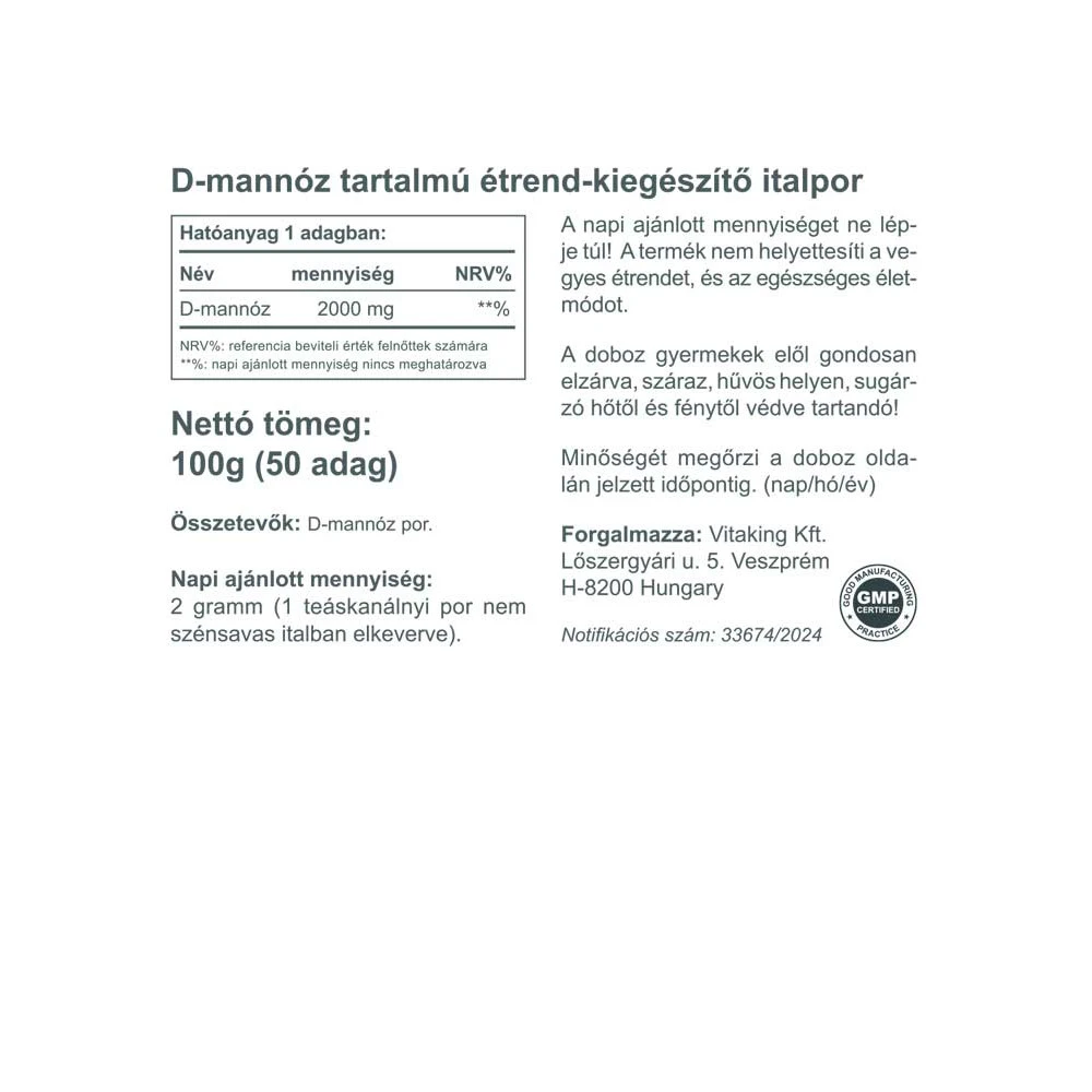 Vitaking - Čistý prášok D-manóza (100 g) – Obrázok 5