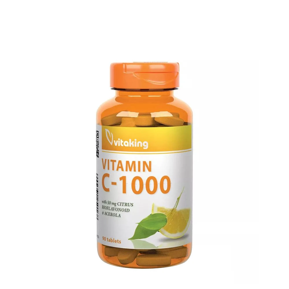 Vitaking - Vitamín C 1000 mg s 50 mg citrusových bioflavonoidov a acerolou (90 tabliet)