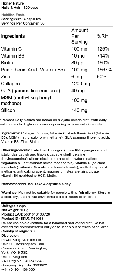 Nechty a vlasy - 120 kapsúl – Obrázok 2