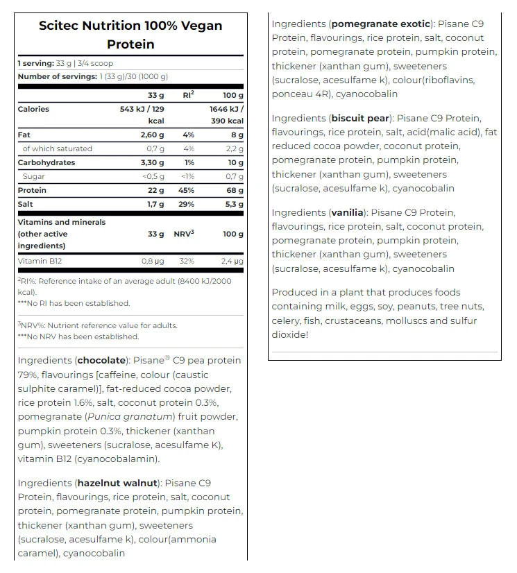 100% Vegansk Proteín, Lieskový Orech Vlašský Orech - 1000g – Obrázok 2