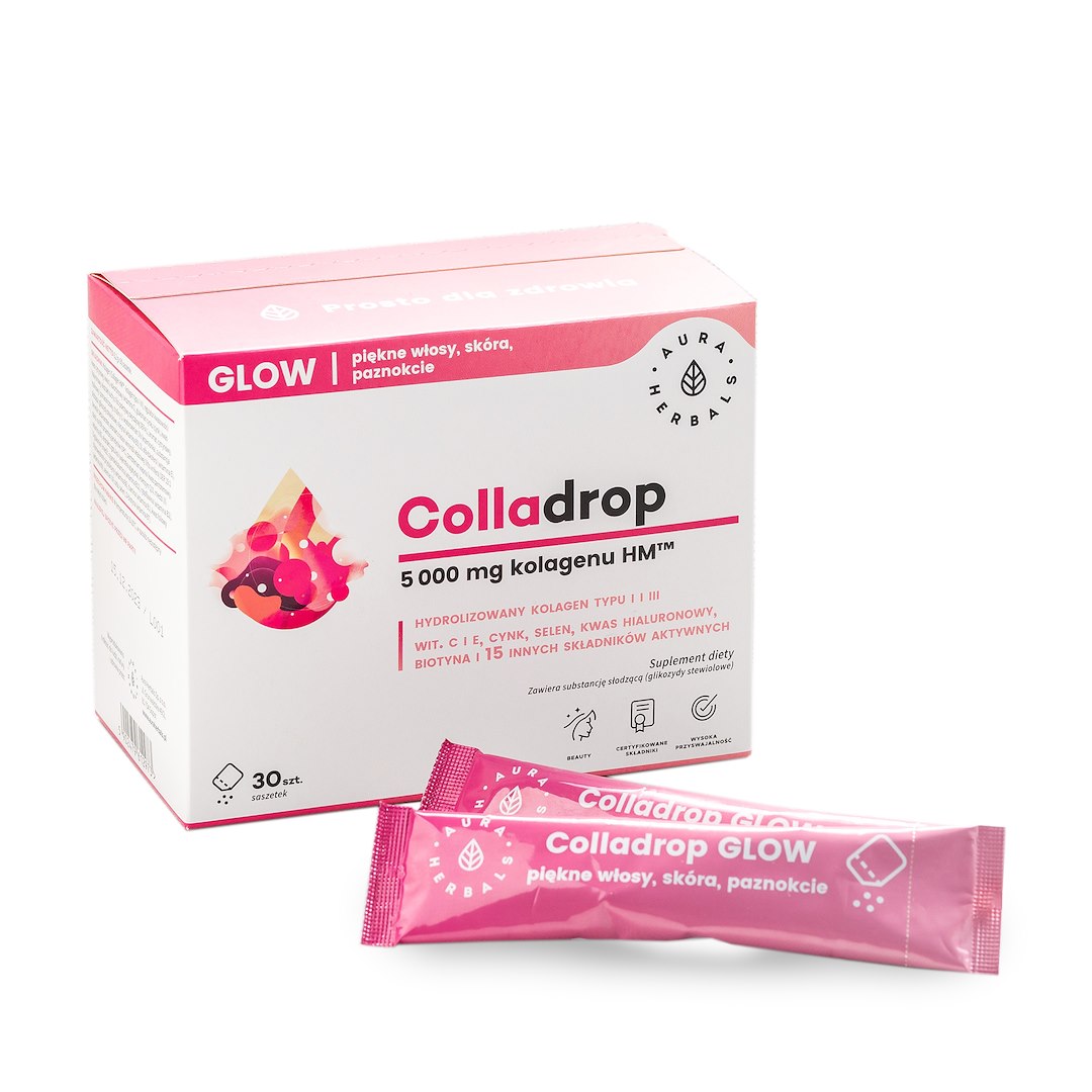 Aura Herbals - AURA HERBALS Colladrop Glow, morský kolagén, 5000 mg (30 sáčkov)