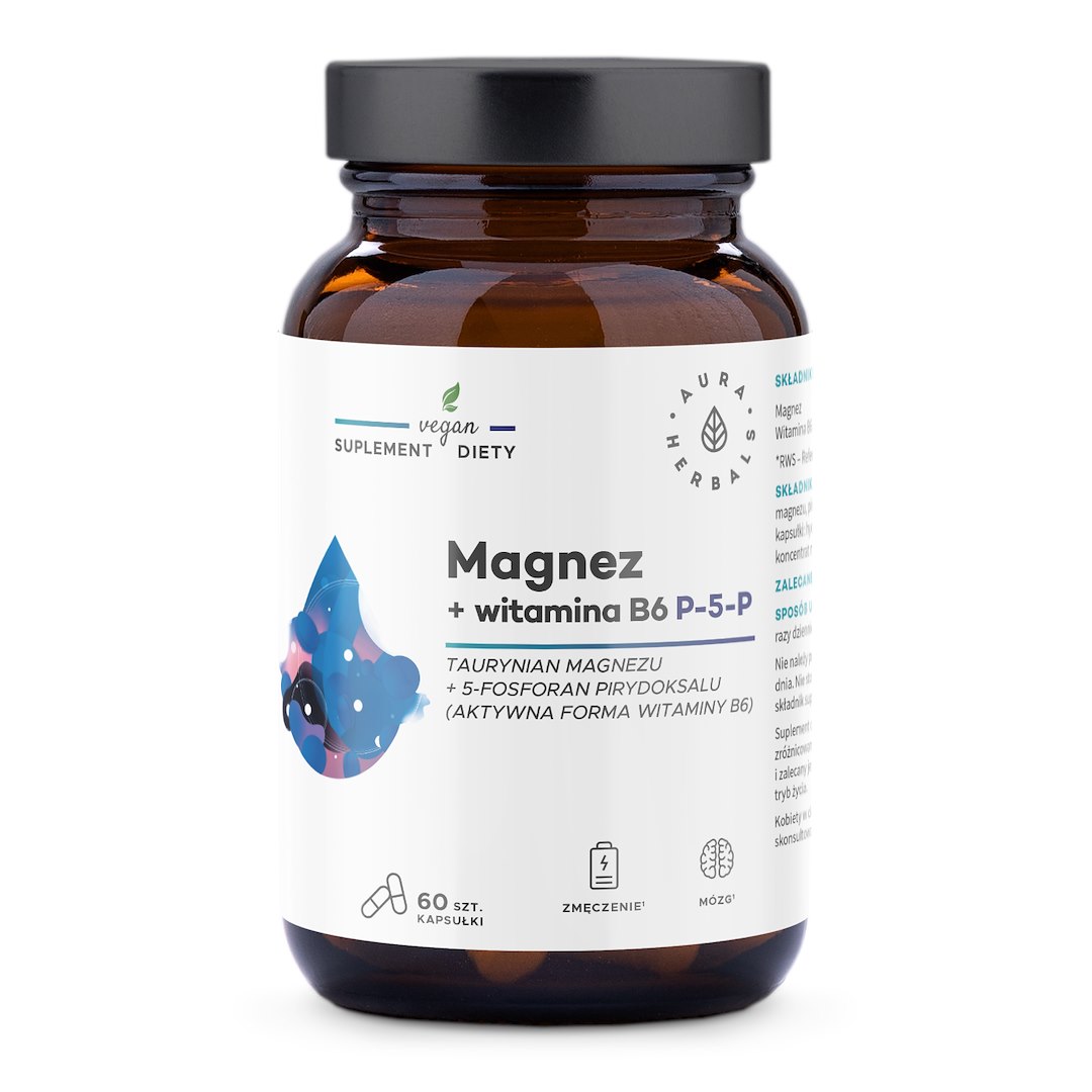 Aura Herbals - Magnézium + Vitamín B6 (60 kapsúl)