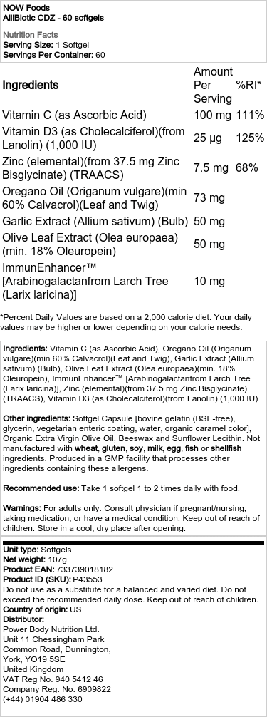 AlliBiotic CDZ - 60 mäkkých kapsúl – Obrázok 2