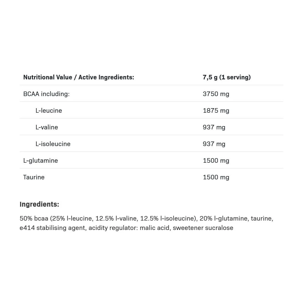 BCAA Max Support, Pomaranč - 500g – Obrázok 2