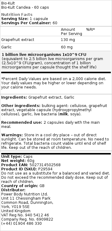 Bio-Kult Candea - 60 kapsúl – Obrázok 2