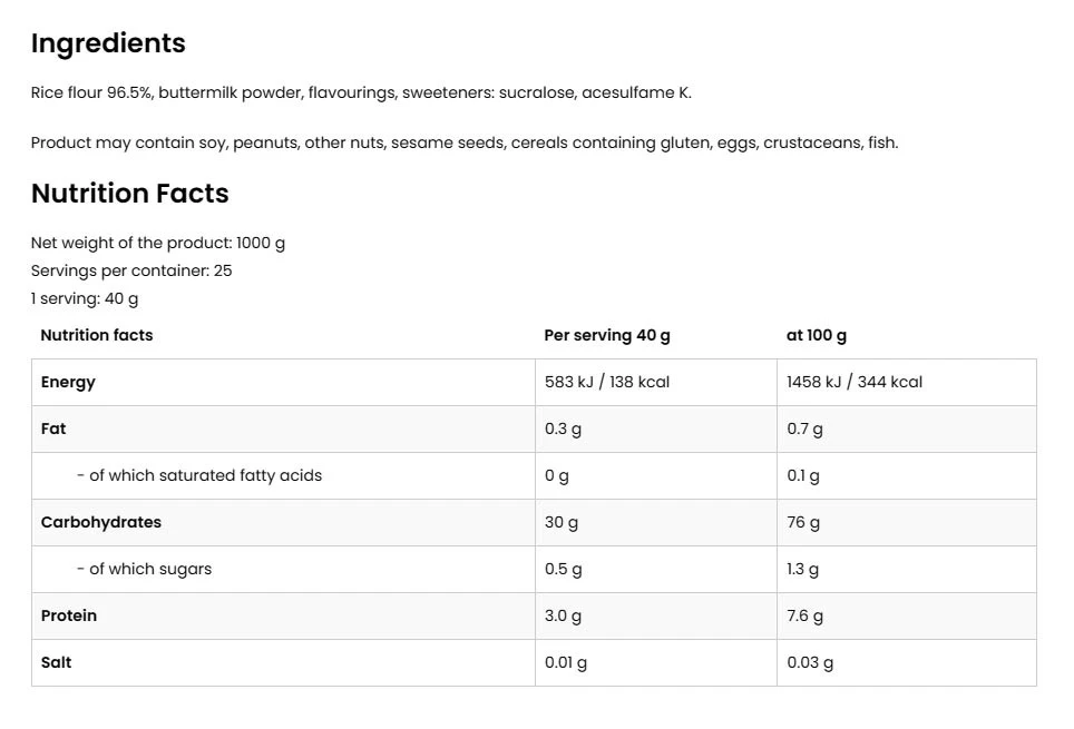 OstroVit - Ryžový krém, sušienková a slaný karamel - 1000g – Obrázok 2