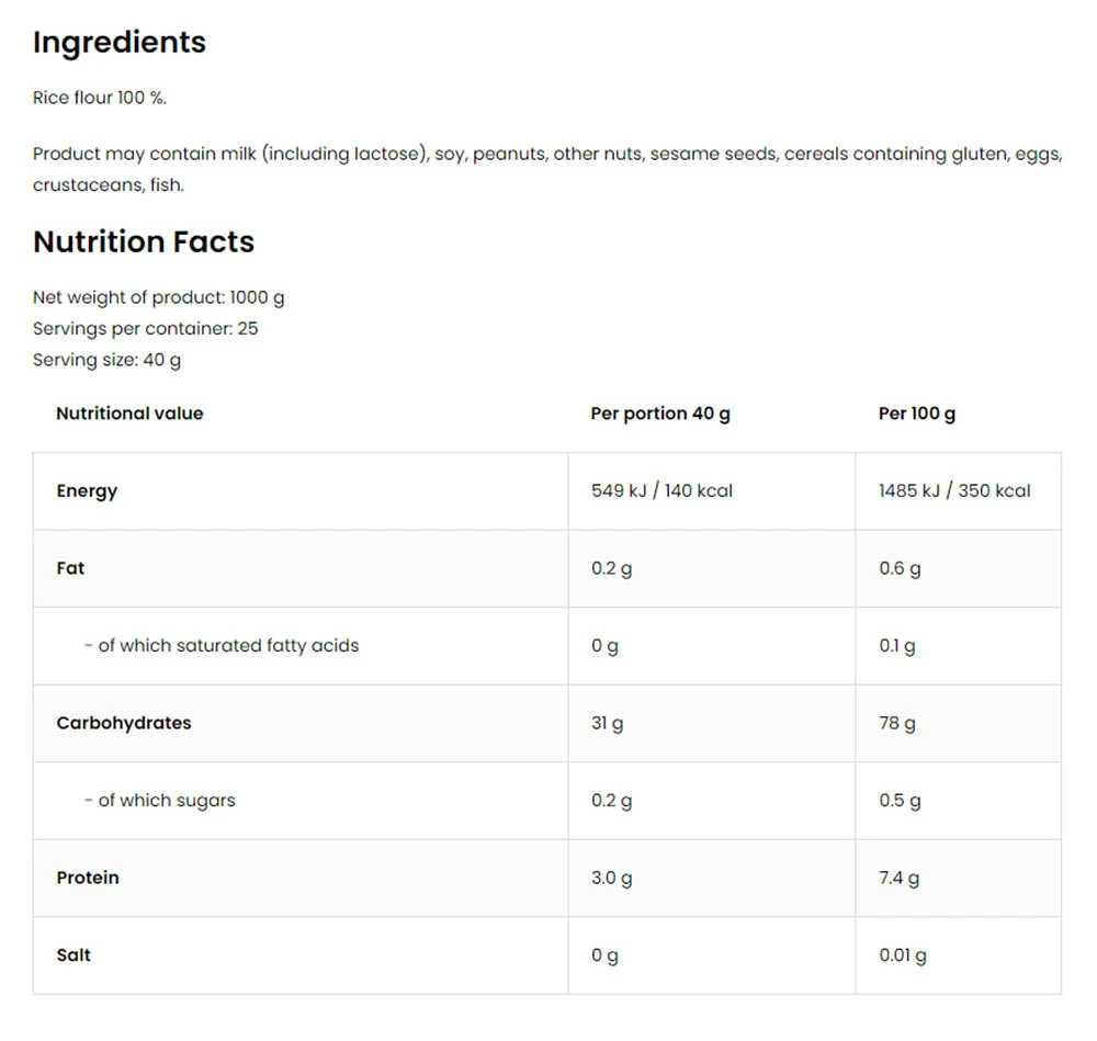 OstroVit - Krém z ryže, prírodný - 1000g – Obrázok 4