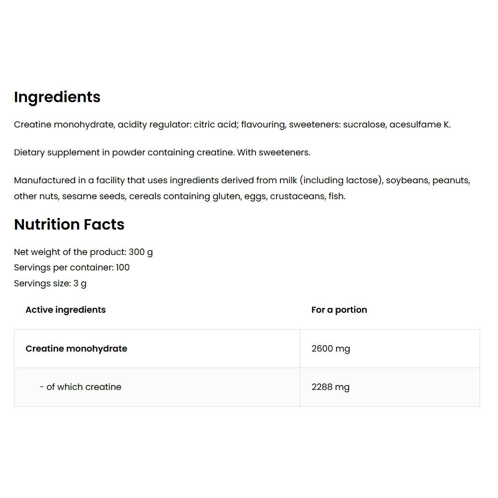 OstroVit - Kreatín monohydrát, pomaranč - 300g – Obrázok 2