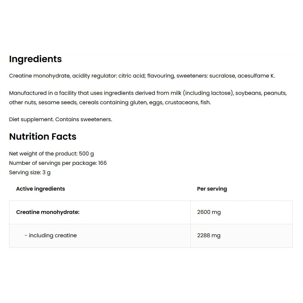 OstroVit - Kreatín monohydrát, pomaranč - 500 g – Obrázok 2