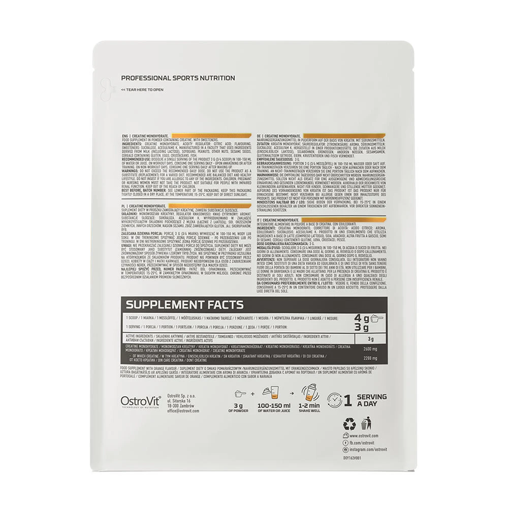 OstroVit - Kreatín monohydrát, pomaranč - 500 g – Obrázok 7