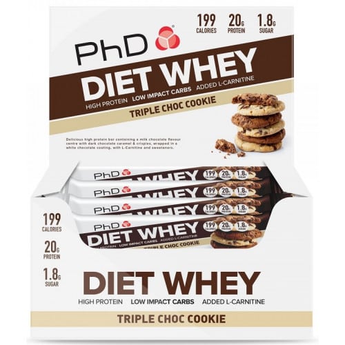Diet Whey Bar, Trojitá Čokoládová Tyčinka - 12 ks