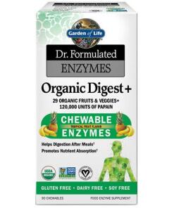 Dr. Formulated Organic Digest+, Tropické Ovocie - 90 žuvacích tabliet