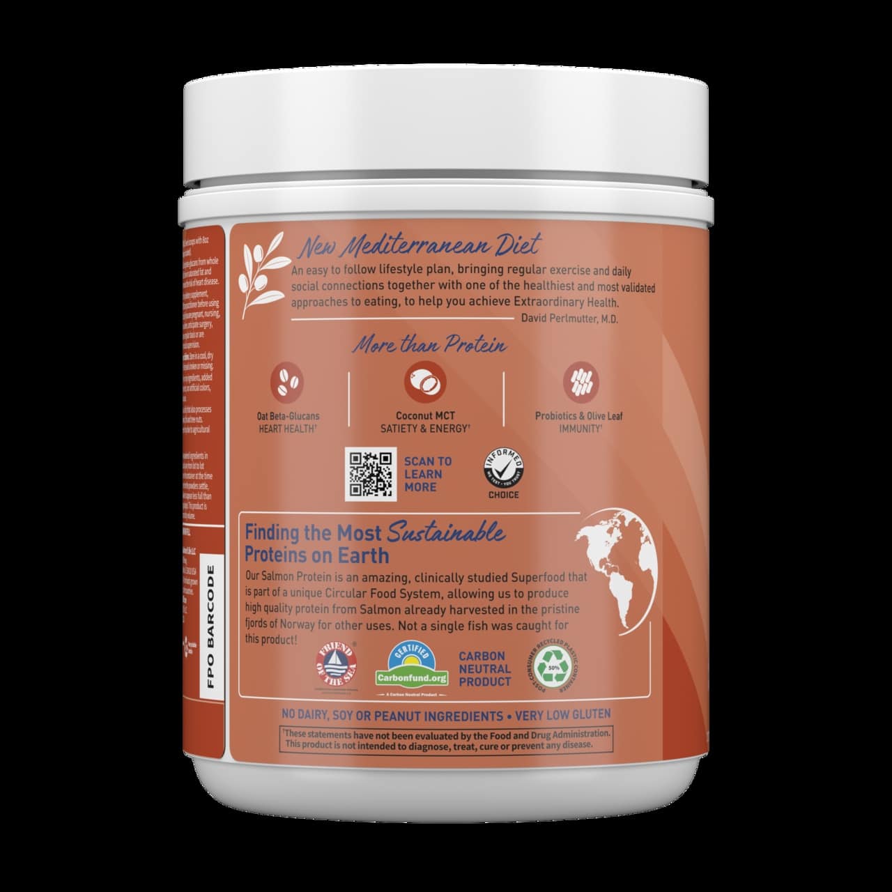 Dr. Formulated MD Proteínový prášok z rastlín a udržateľného lososa, krémová vanilka - 644g – Obrázok 3