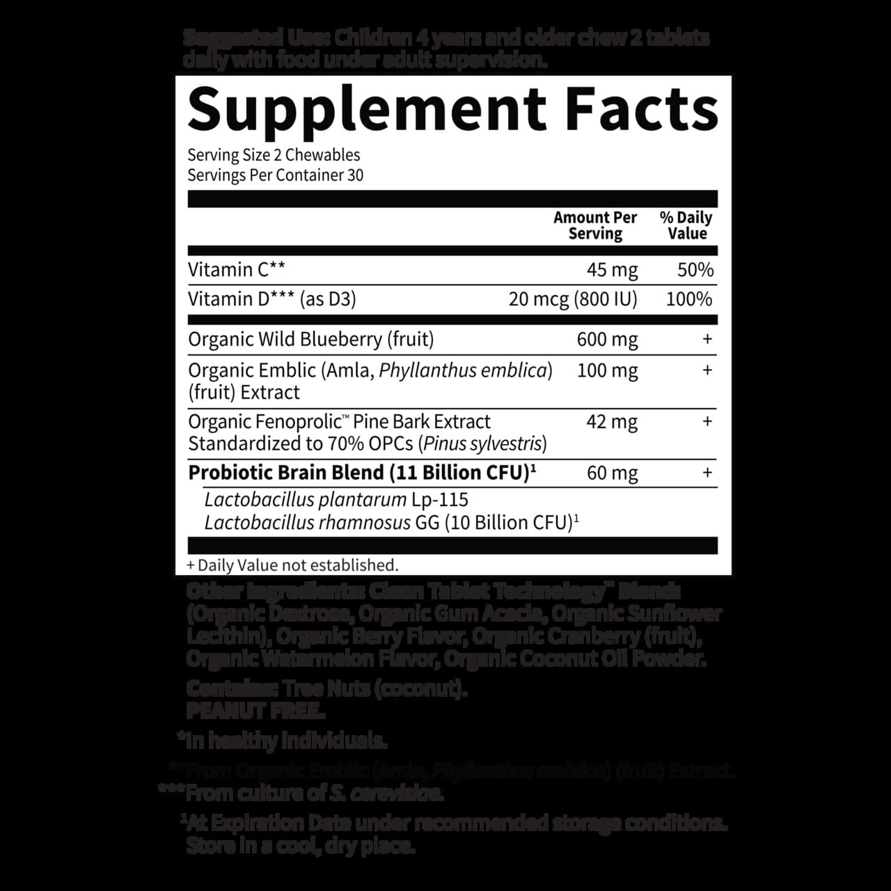 Dr. Formulated Pozornosť & Koncentrácia pre Deti, Melónové Bobule - 60 žuvacích tabliet – Obrázok 2