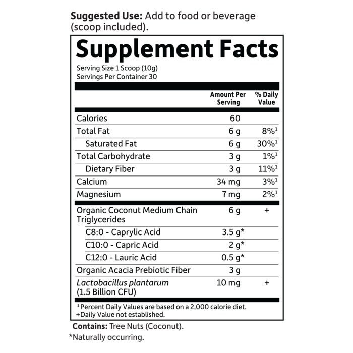 Dr. Formulated Keto Organický MCT prášok - 300 gramov – Obrázok 2