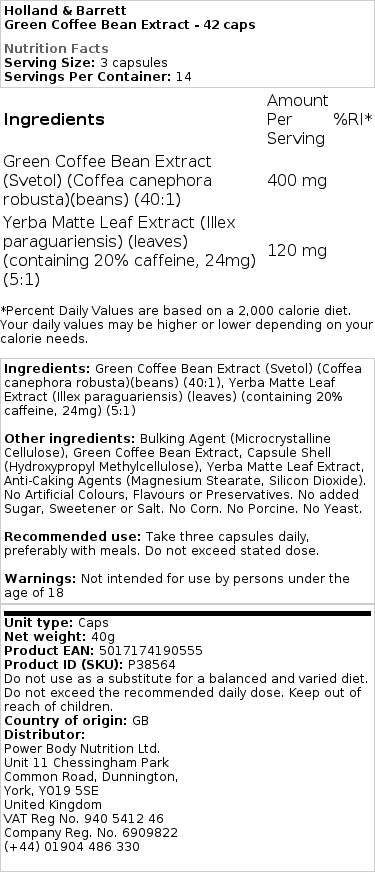 Extrakt zo zelených kávových zŕn - 42 kapsúl – Obrázok 2