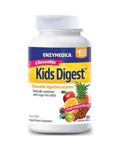 Enzymedica Kids Digest žuvacie tablety s príchuťou ovocného punču, 90 žuvacích tabliet