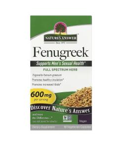 Fenugreek, 600 mg - 90 rastlinných kapsúl