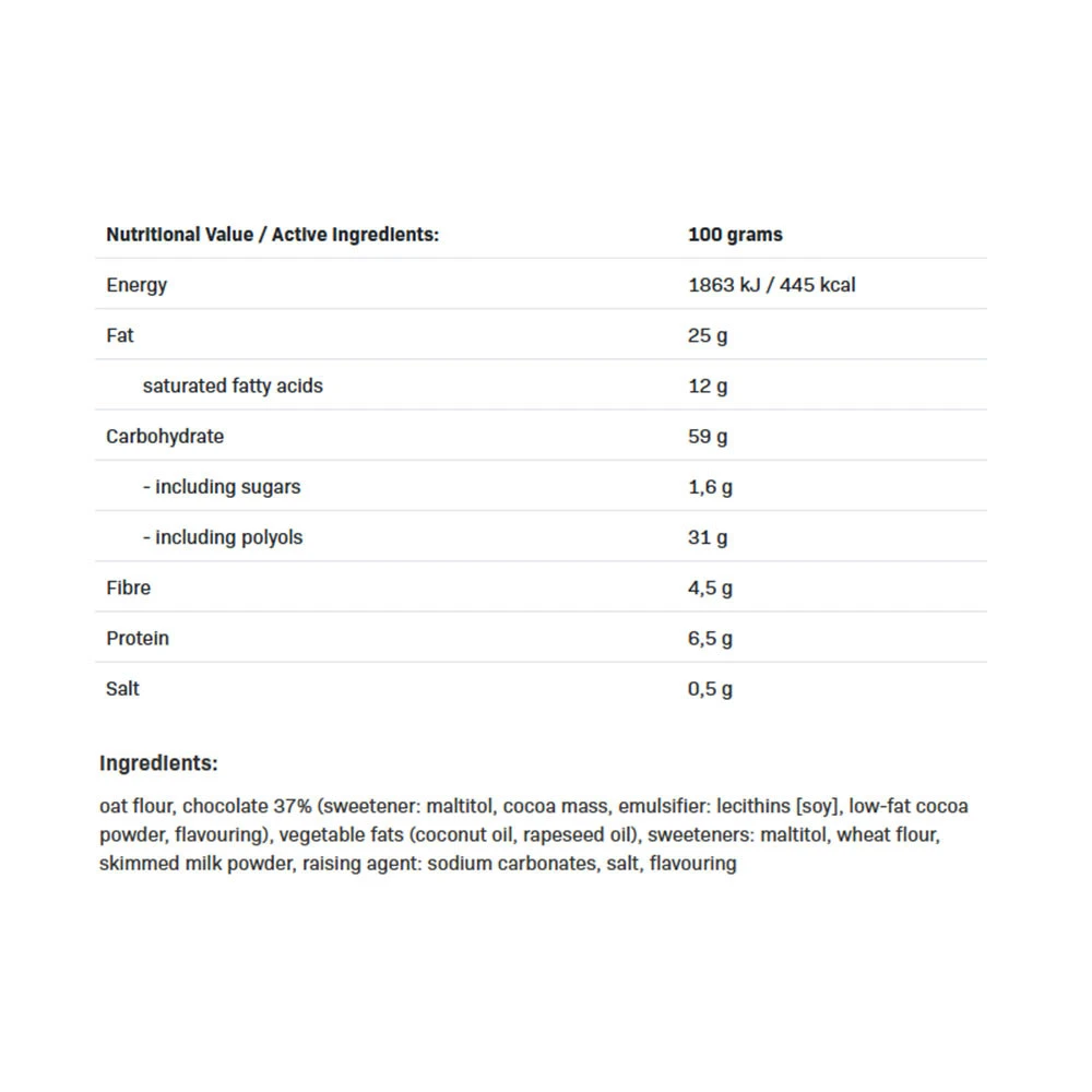 Fitking Lahodné sušienky s čokoládovými kúskami - 135 g – Obrázok 2