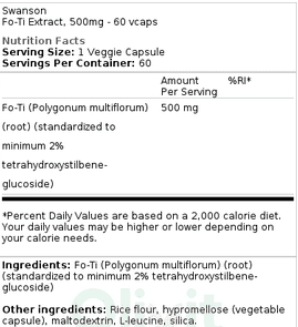 Fo-Ti extrakt, 500 mg - 60 vegetariánskych kapsúl – Obrázok 3