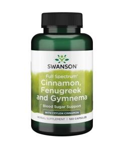 Plnohodnotný škoricový, pískavcový a gymnema doplnok - 120 kapsúl