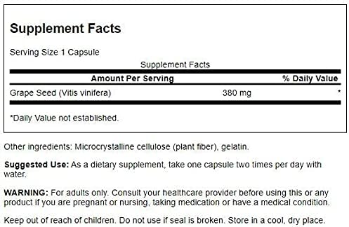Plnohodnotný extrakt z hroznových jadier, 380 mg - 100 kapsúl – Obrázok 3