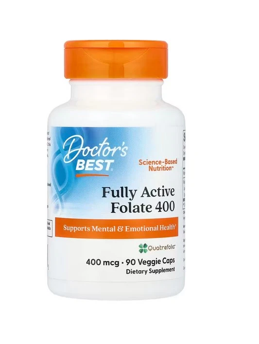 Doctor's Best - Aktívny folát 400 s Quatrefolic, 400 mcg - 90 kapsúl