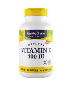 Healthy Origins Prírodný vitamín E 400 IU 180 mäkkých kapsúl