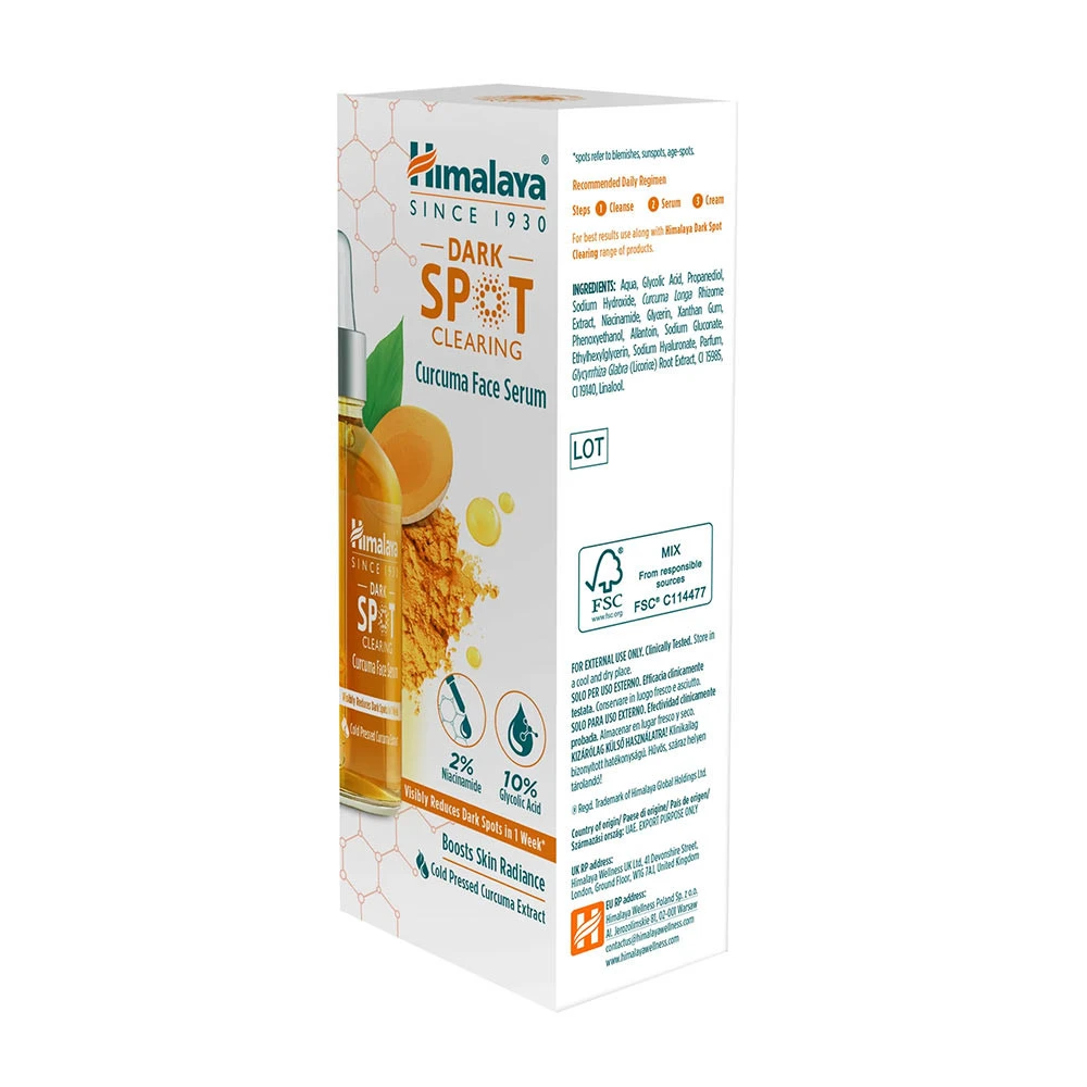 Himalaya - Sérum na tvár s kurkumou pre čistenie tmavých škvŕn Himalaya (30 ml, kurkuma) – Obrázok 6