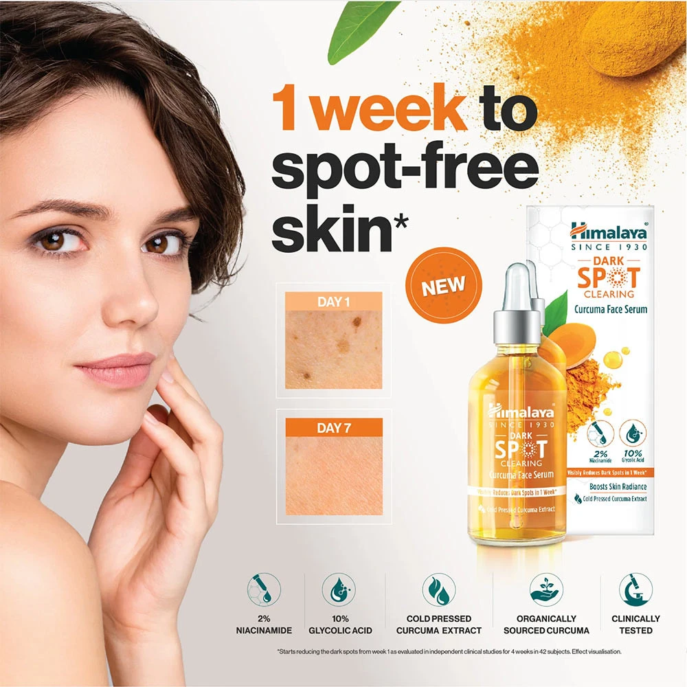 Himalaya - Sérum na tvár s kurkumou pre čistenie tmavých škvŕn Himalaya (30 ml, kurkuma) – Obrázok 7