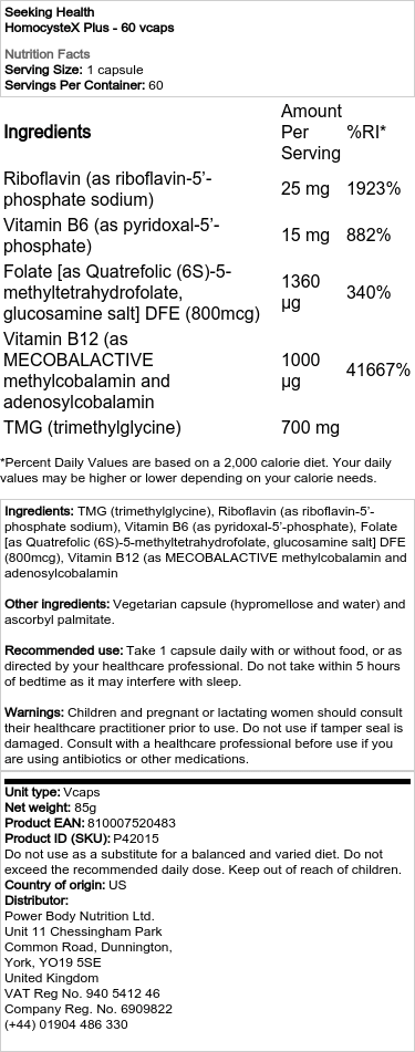 HomocysteX Plus - 60 vegetariánskych kapsúl – Obrázok 2