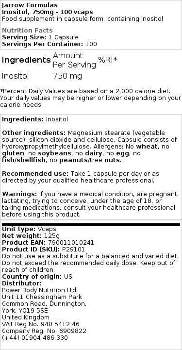 Inozitol, prášok - 227g – Obrázok 2