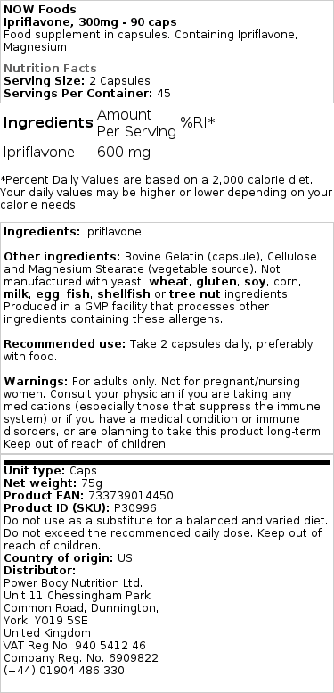 Ipriflavón, 300 mg - 90 kapsúl – Obrázok 2