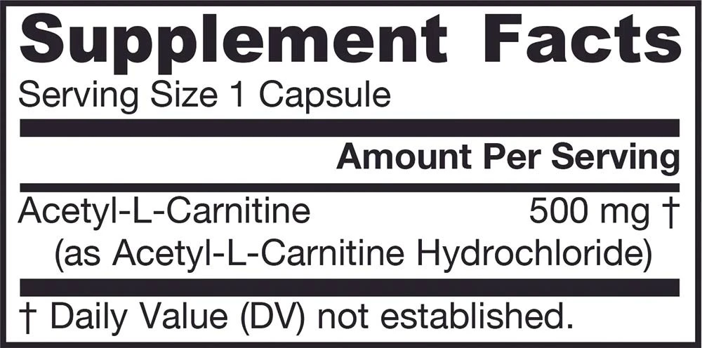 Acetyl L-karnitín, 500 mg - 60 kapsúl – Obrázok 5