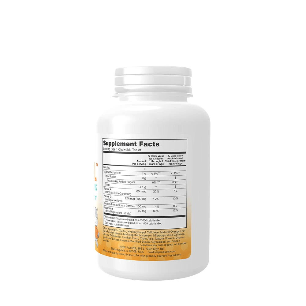 Kid Cal, Sirup s príchuťou pomaranča - 100 žuvacích tabliet – Obrázok 4