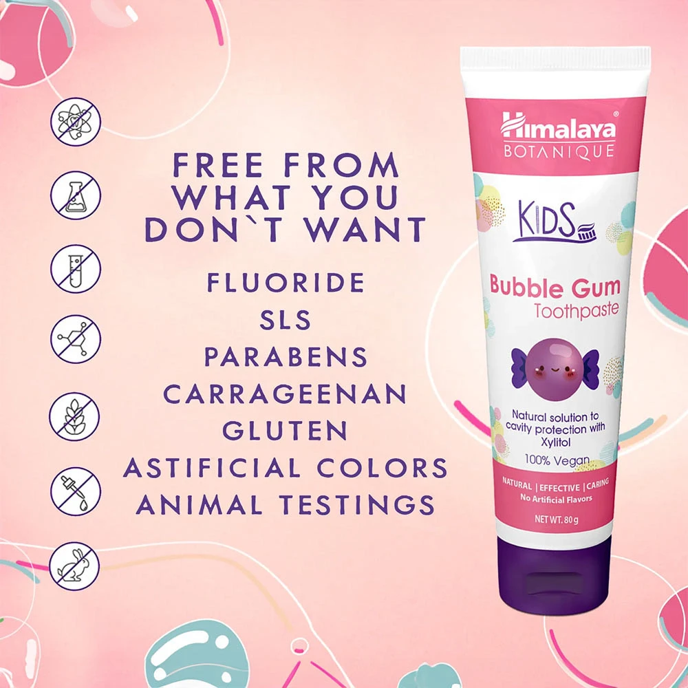 Detská zubná pasta, Bubble Gum - 80g – Obrázok 9