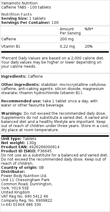 Kofeínové tablety - 100 ks – Obrázok 3