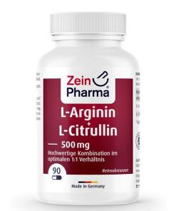 L-Arginín + L-Citrulín, 500mg - 90 kapsúl