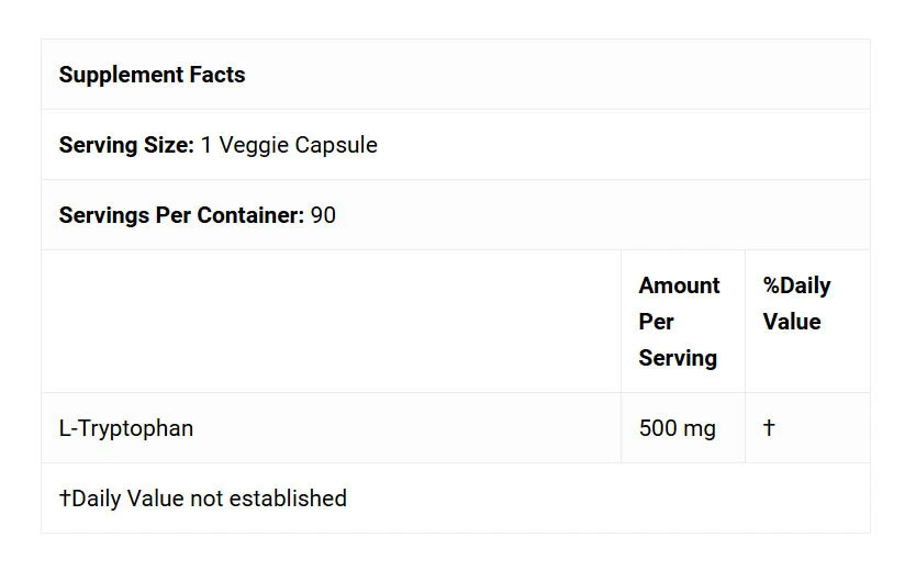 L-Tryptofán s TryptoPure, 500 mg - 90 vcaps – Obrázok 2