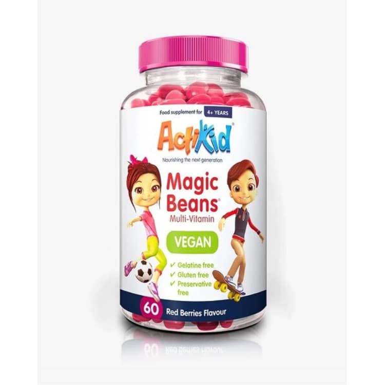 Magické fazuľky Multi-Vitamín - Vegánske, červené bobule - 60 fazuliek