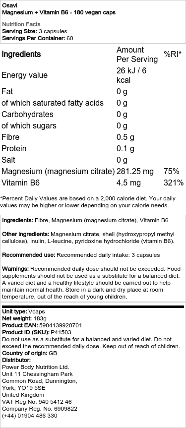 Horčík + vitamín B6 - 180 vegánskych kapsúl – Obrázok 2