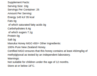 Manuka Med MGO 450+ - 250g – Obrázok 2