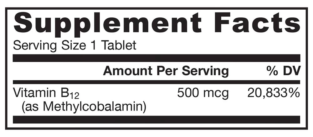 Metyl B-12, 500 mcg - 100 tablety na sanie – Obrázok 9