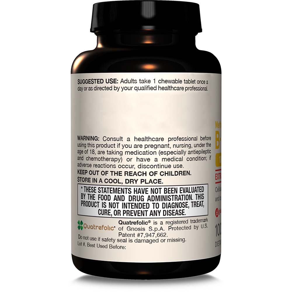 Metyl B-12 & Metylfolát, 400 mcg, citrón - 100 pastiliek – Obrázok 5