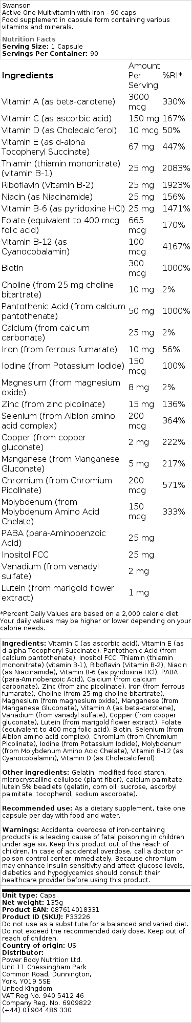 Multivitamín s železom - 90 kapsúl – Obrázok 2