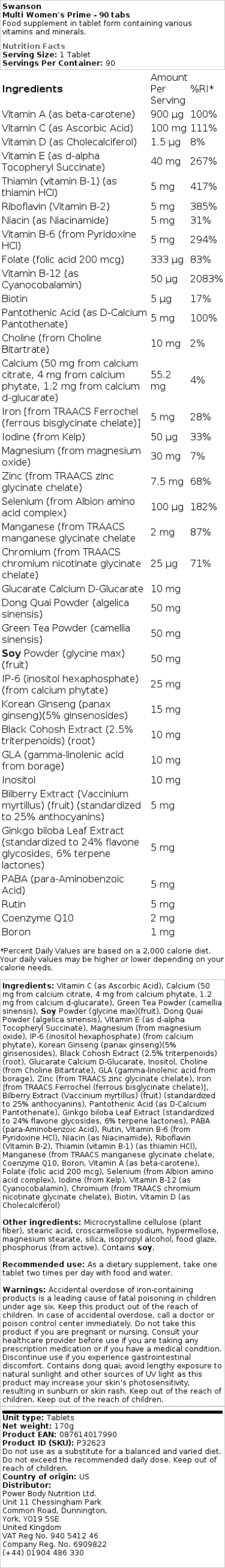 Multivitamín pre ženy Prime - 90 tabliet – Obrázok 2